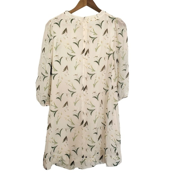 Ny&co Eva Mendes Floral Lined 3/4 Sheer Sleeve Dress Sz XS - Picture 3 of 8